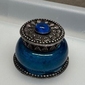 blue glass trinket